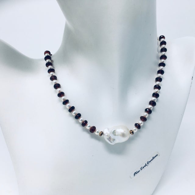 Tanzanite & Baroque Pearl Choker Necklace