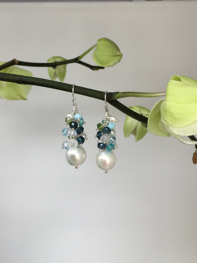 Ultra Baroque Freshwater Pearl Cluster Earrings