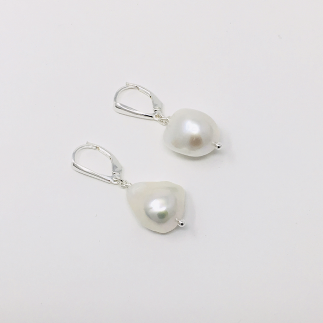 Large Freshwater Baroque Pearl Earrings