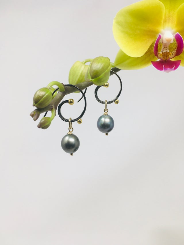 Cultured Tahitian Pearl Earrings